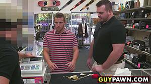 that handsome guy got paid to fuck two chubby pawn shop workers, what a deal!
