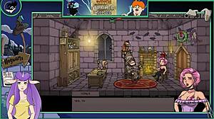 Asian brunette witch in sexy hentai anime game