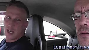 British Brunette Spitroasted in High Definition Gay Group Threesome with Monster Cock Blowjob