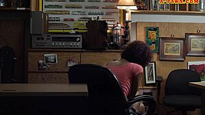 i saw this big boobs ebony get railed at the pawnshop and it was so hot