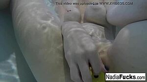 i'm sexy nadia, bathin' with rubber duckies, playin' with my big tits and pussy solo