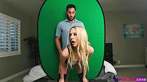 Petite Lily Larimar teases and plays with step uncle in wild fingering fun.