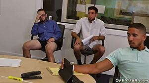 straight male executive watches gay sex videos on pantsless friday