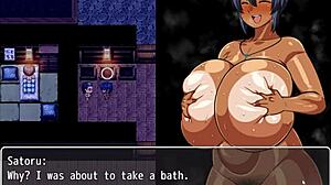 Tanned Girl Natsuki Gets Creampie from Big Cock in Hentai Game