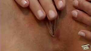 The angelic beauty enjoys a relaxing session in stockings while feeling pleasure.