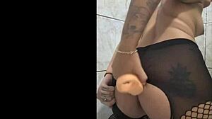 Young Submissive Plays With Dildo In Ass And Drinks Pee