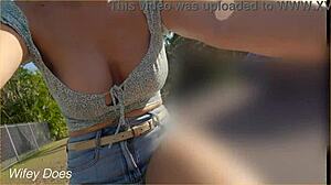 Wife Flashes Big Tits on Public Bike Ride! 😜