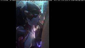 Widowmaker Engages in Passionate Love Scenes in Hentai Anime Style