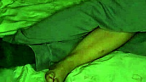 Hot girl with big breasts relaxes on a cold night