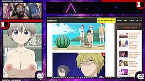 Uzaki-Chan Shows Bald Pussy And Thick Breasts Outdoors.