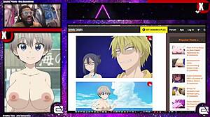 Uzaki-Chan Shows Bald Pussy And Thick Breasts Outdoors.