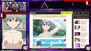 Uzaki-Chan Shows Bald Pussy And Thick Breasts Outdoors.