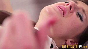 Slut gets pounded in intense interracial anal from POV angle