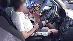 Masturbating Stranger in Car While Husband Films
