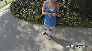 Icy Blonde Teen Gets Pounded Hard in Public Back Alley