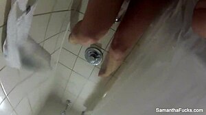 Samantha Saint Behind The Scenes: Big Tits, Ripped Clothes, Pussy, Shower Bathing