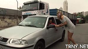 Hardcore tranny cock pounds in wild shemale action