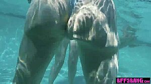 Bisexual Teens in Bikinis Fuck Hard by Outdoor Pool
