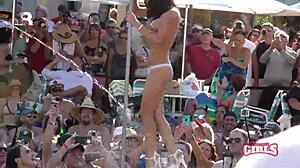 wild pussy twerk at key west fest pool party with slutty college girls.