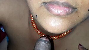 Indian desi cutie gives blowjob and masturbation for owner