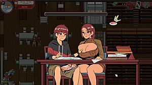 Nerdy girl gives PUBLIC HANDJOB to MONSTER COCK in library