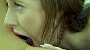 Blonde lesbian AIDEN ASHLEY enjoys deep pussy licking then FUCKS busty friend CHARLY SUMMER with pink strapon to wet orgasm