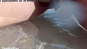 shaved wife pees openly on public beach, so daring