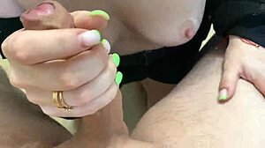 Blonde Wife Strips and Sits for Deep Sweet Blowjob Surprise