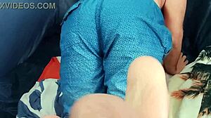 Step gay dad in cartoon series shows twink ass worship and footjob fun