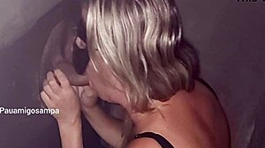 Blonde wife at glory hole