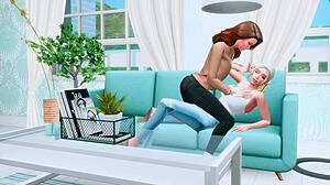 Futanari Girlfriend Arranged Hard Anal Sex for Cheating Wife While Husband Cuckold Watched in Sims 4 Anime Hentai SFM!