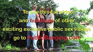 facial on hot woman in public street threesome