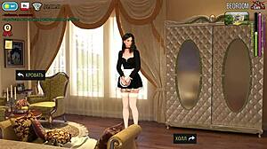 I love this fashion business game where the blonde does yoga nude and gets fucked wet