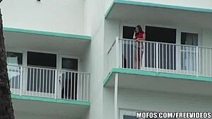 She flashes her shaved tits and masturbates dirty in the bedroom, knowing it's worth calling her boyfriend for intense action.