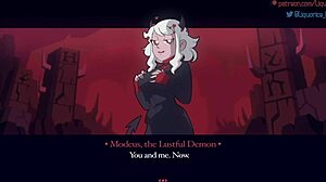 MODEUS THE LUSTFUL DEMON SUCKS MONSTER COCK!