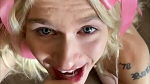 Emma Rosie picks up a guy for a hot blowjob hookup, ending with a facial.