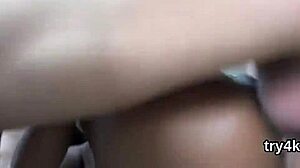 Sweet chick gives pov blowjob and takes it in soft vagina