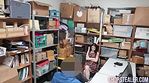 Attractive thief sucking dick and getting stuffed