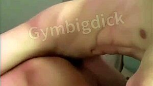 Horny Asian gay slams big ass hard at gym