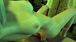 Slim blonde rides cock sideways in wild Skyrim porn parody.