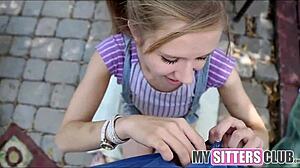 Caught Tiny Teen Babysitter Masturbating, Then Fucked Her Hard - MySittersClub