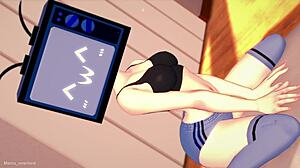 TV Woman in Sporty Outfit Craves Wild Action in Room