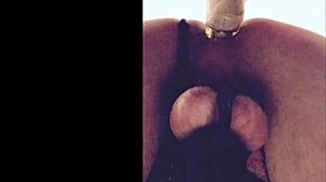 teenage sissy in chastity uh plays with homemade toy to stretch his hole oops