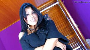 Check out this hot Colombian babe's strip tease with tattoos 😍