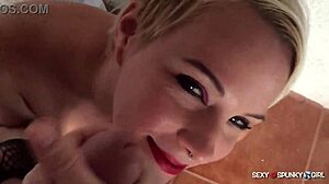 Amateur model pounded hard with cum facial. What a messy finish! 😈