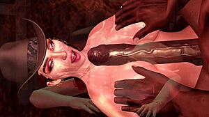 Wild Wild West Interracial Cowgirl Riding Big Black Cock!