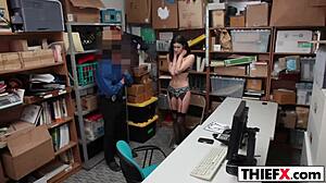 Cute teen burglar gets punished with hardcore fucking in the garage