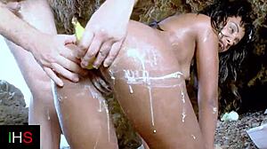 Sweet Mulatto Girl Enjoys Fun Seaside Romp!