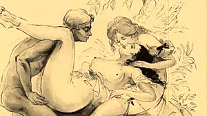 vintage erotic illustration with retro charm