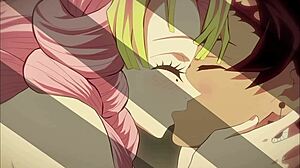 Mitsuri and Tanjiro Share a Kiss in This Hentai Anime Adventure with Monsters.